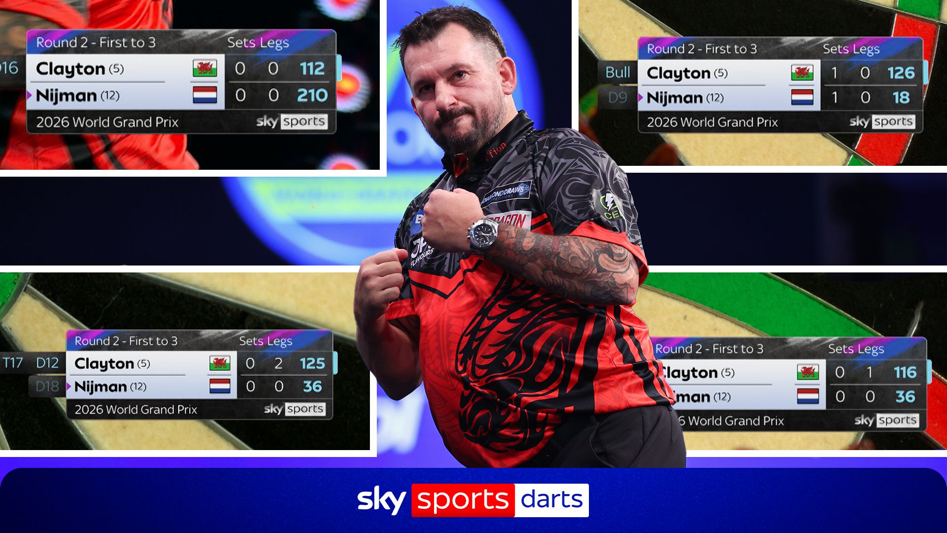 Clayton beats Nyman with four 100-plus checkouts